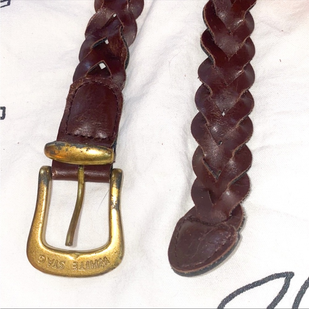 White Stag braided leather belt